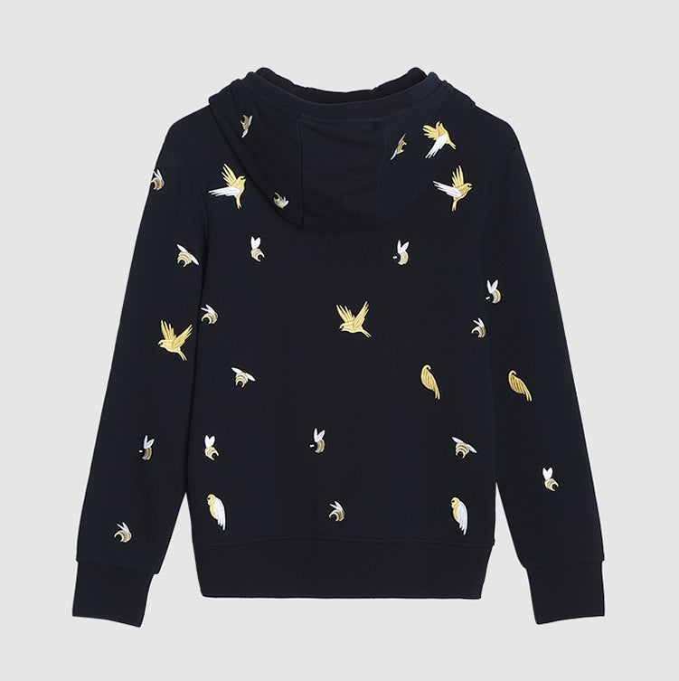 Premium 100% Cotton Embroidered Hoodie - Artistic Zip - Up Hooded Sweatshirt | Thom Browne