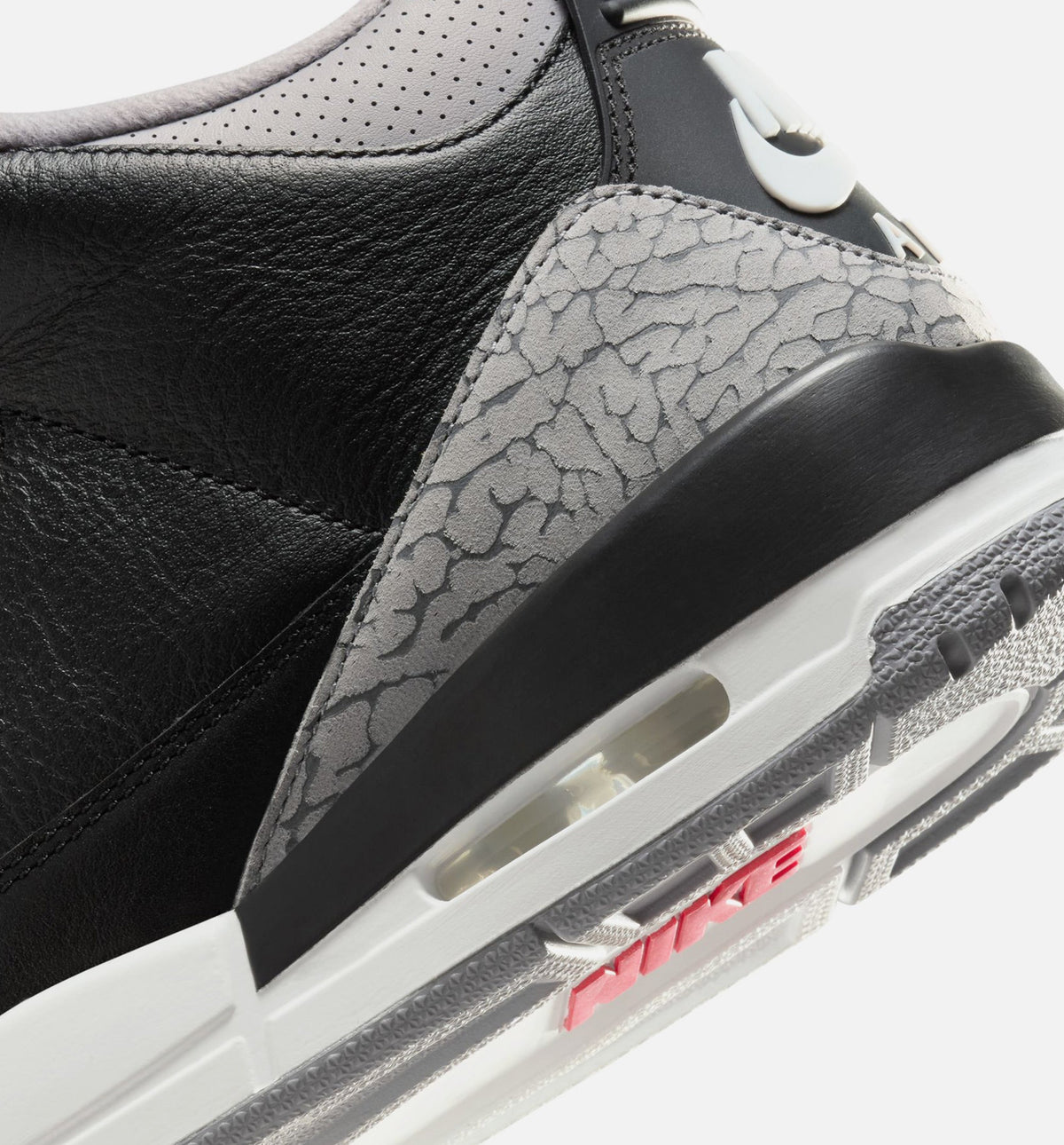 Air Jordan 3 Retro Black Cement Men's Lifestyle Shoes - Black / Fire Red / Cement Grey / Summit White