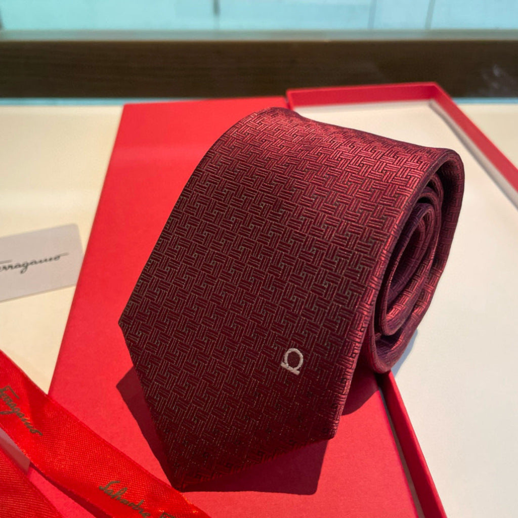 Ferragamo Style Men's Gancini Silk Tie
