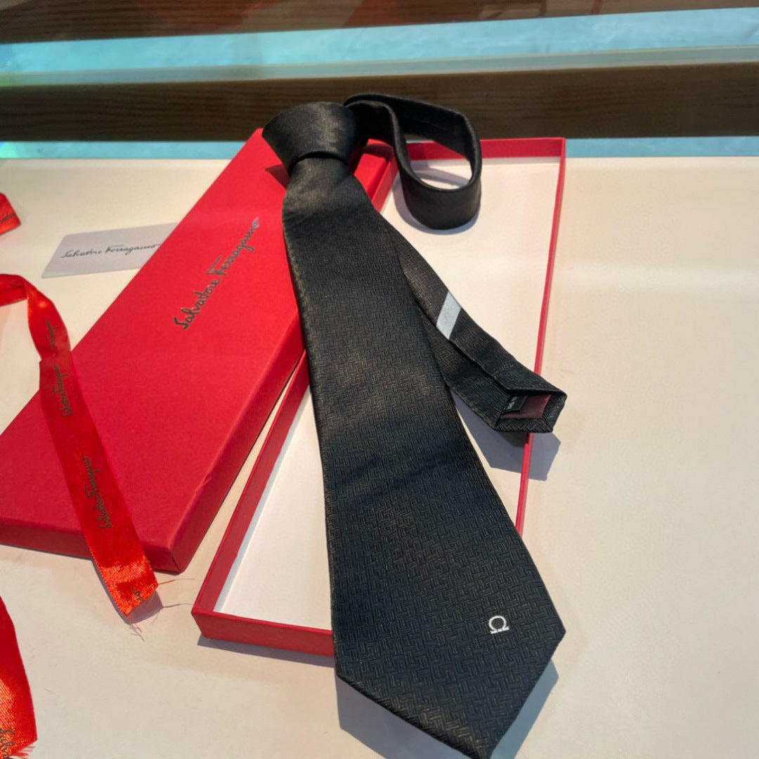 Ferragamo Style Men's Gancini Silk Tie