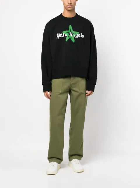 Palm Angels logo-print crew-neck sweatshirt