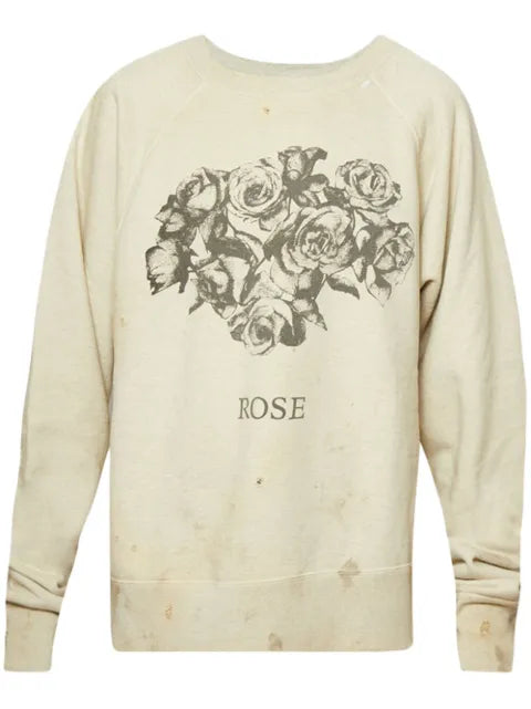 SAINT MXXXXXX Rose-print crew-neck sweatshirt