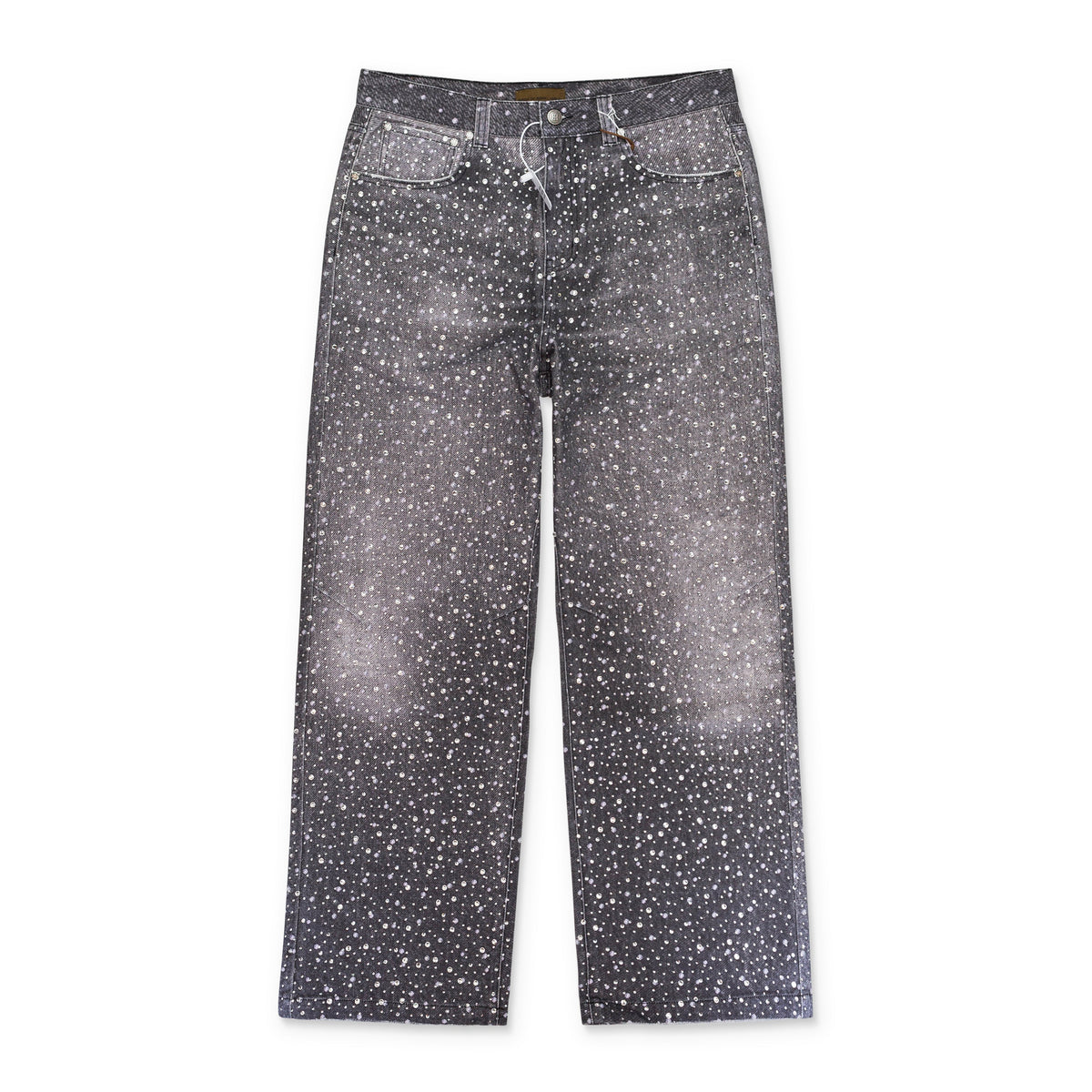 Black 3d Printed 20k Swarovski Boro Jeans