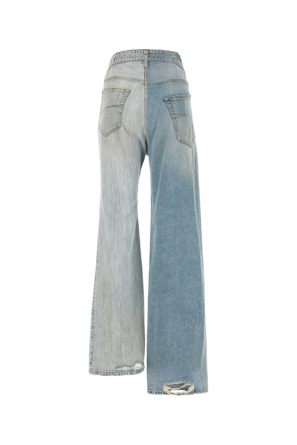 Balenciaga Women Two-Tone Denim Fifty-Fifty Jeans