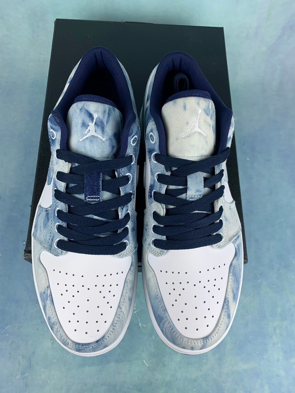 Air Jordan 1 Low Washed Denim Tie-Dye Unisex Sneakers CZ8455-100