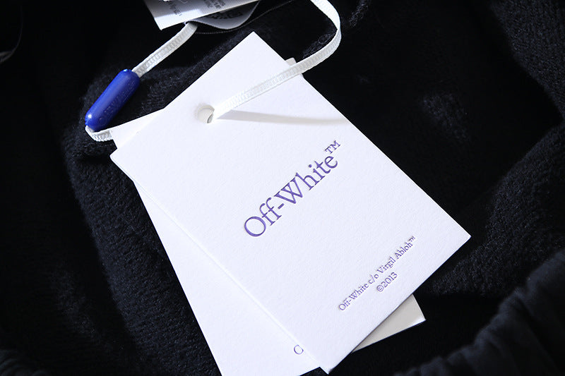 OFF-WHITE "Hand Off" Cartoon Logo Cotton Sweatshorts
