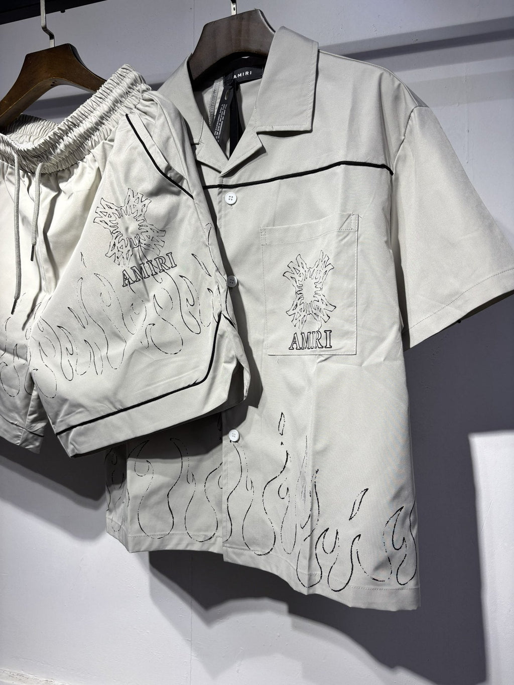AMIRI Convertible-Collar Printed Silk-Twill Shirt