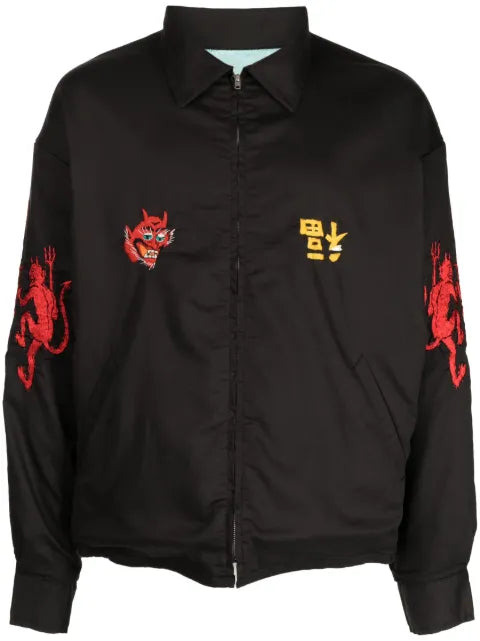SAINT MXXXXXX graphic-embroidered shirt jacket