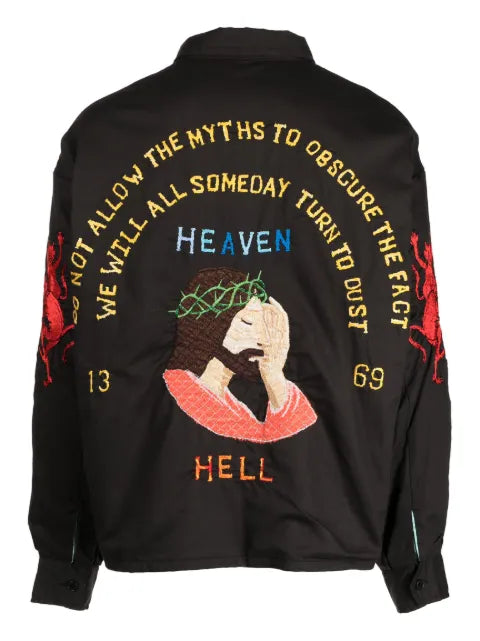 SAINT MXXXXXX graphic-embroidered shirt jacket