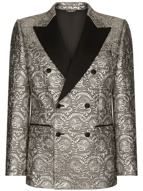 Dolce & Gabbana satin-lapel jacquard blazer