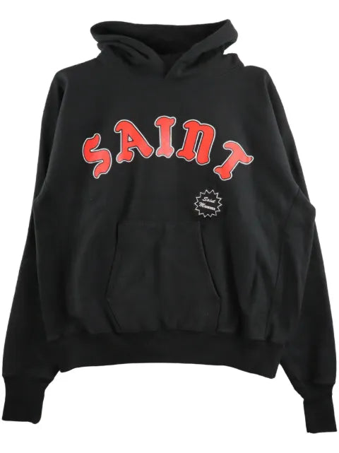 SAINT MXXXXXX logo-print cotton hoodie