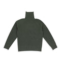 GREEN BOILED WOOL TURTLENECK SWEATER