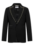 Philipp Plein studded-lapel blazer