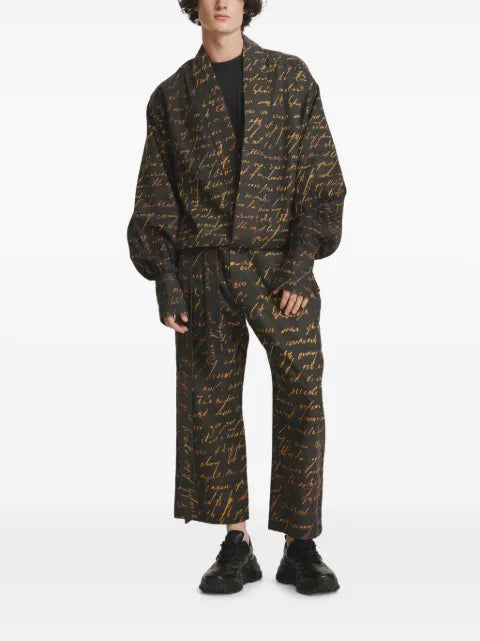 IRINA VOINEA Writings balloon-sleeve jacket