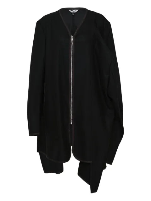 Black Comme Des Garçons zip-up cape