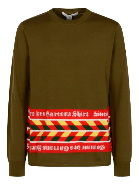 Comme Des Garçons striped-panel sweater