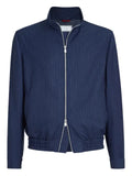 Brunello Cucinelli pinstripe stand-collar jacket