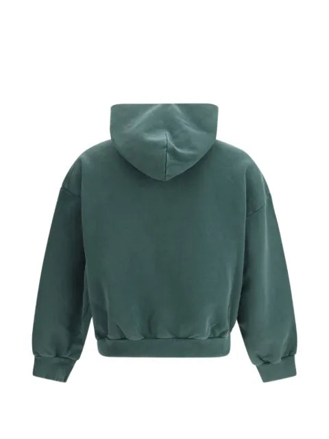 Balenciaga laurel classic zip-up hoodie regular fit in dark green/red