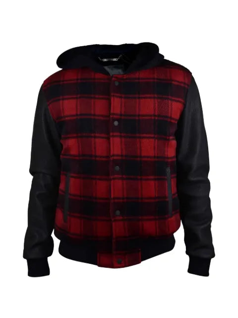Philipp Plein checked hooded bomber jacket