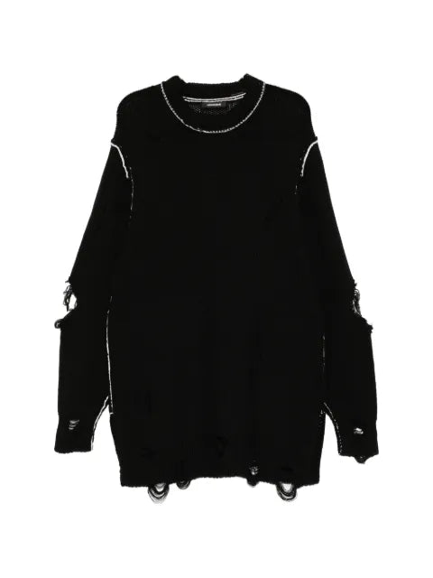 Nude:Masahiko Maruyama distressed crew neck jumper