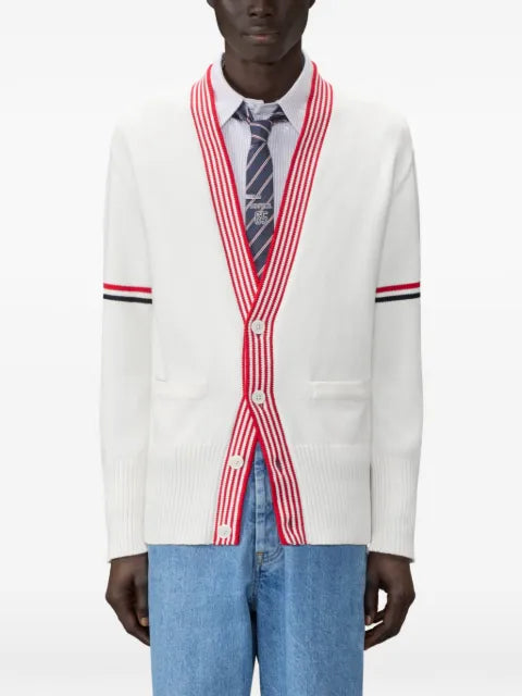 Thom Browne RWB armband lobster jersey cardigan