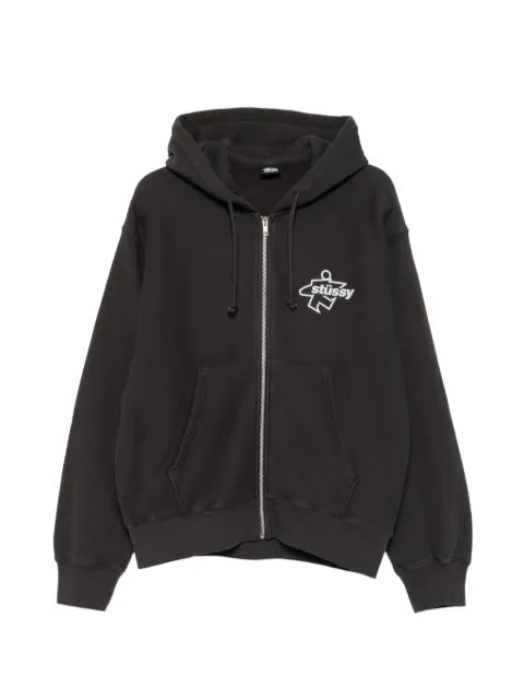 Stüssy Surf Size Gar. logo-print zip-up hoodie