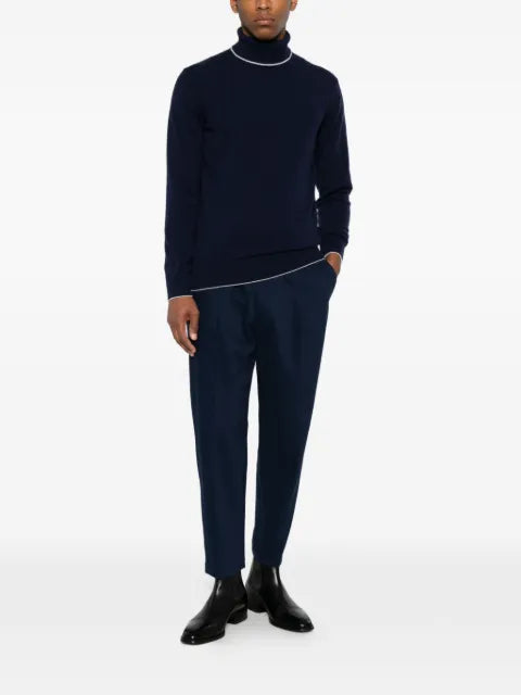 Eleventy roll-neck contrast-trim sweater