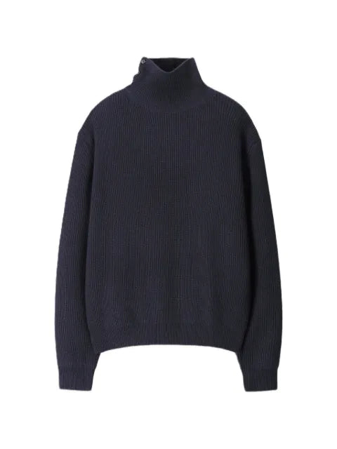 TONYWACK button-neck ribbed-knit sweater