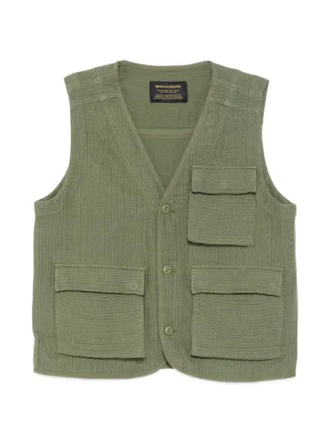 Maharishi textured multi-pocket gilets
