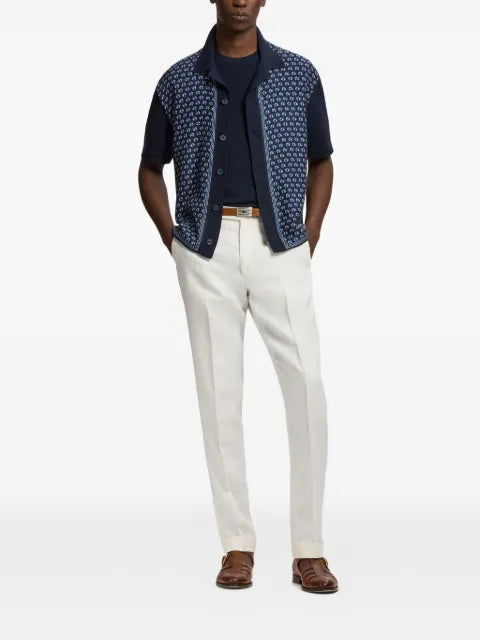 Ralph Lauren Purple Label geometric-print short-sleeve cardigan
