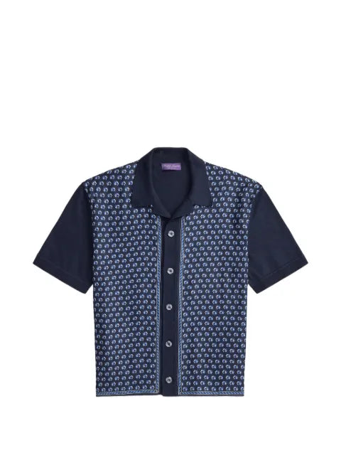 Ralph Lauren Purple Label geometric-print short-sleeve cardigan