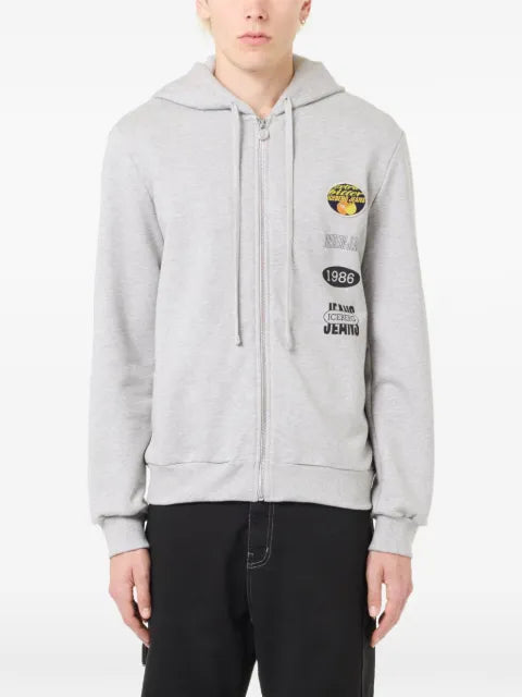 Iceberg logo-patch zip-up hoodie