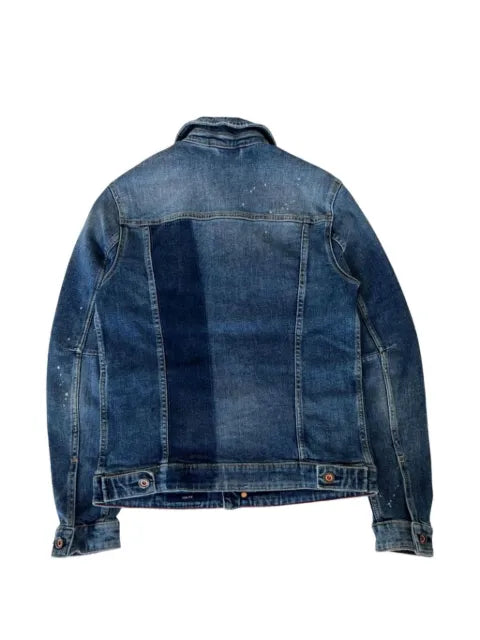 r.d.d. by jack jones distressed panelled denim jacket