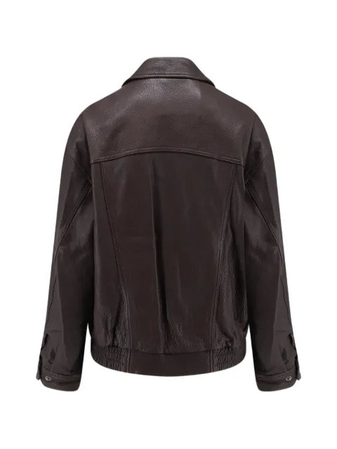 DUNST oversized grained-leather jacket