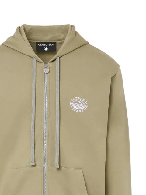 Iceberg logo-print zip-up hoodie