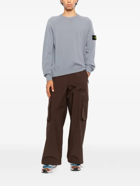 Stone Island logo-patch raglan-sleeve sweater