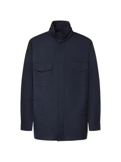 Loro Piana high-neck multi-pocket jacket