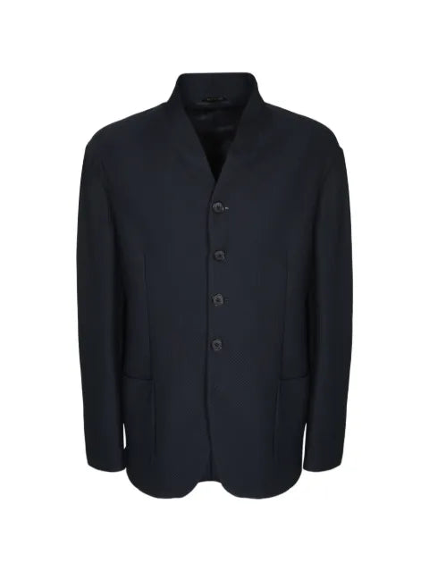 Giorgio Armani honeycomb-knit stand-collar blazer