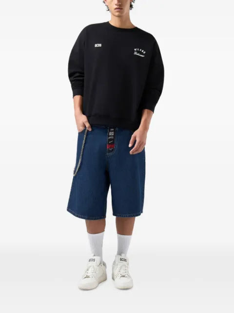 GCDS logo-print panelled sweatshirt