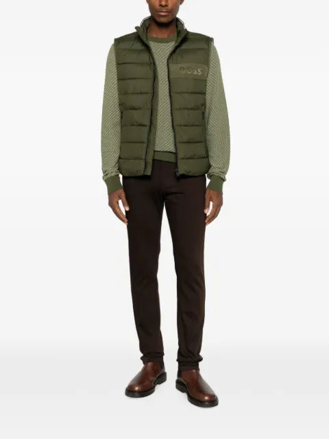 BOSS quilted logo-print gilet