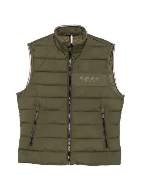 BOSS quilted logo-print gilet