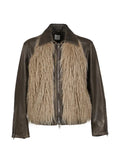 FILTH faux-fur trim jacket