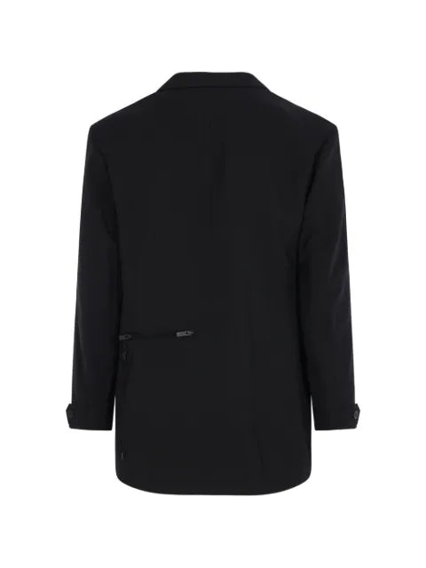 Yohji Yamamoto wool zip-detail notch-lapel jacket