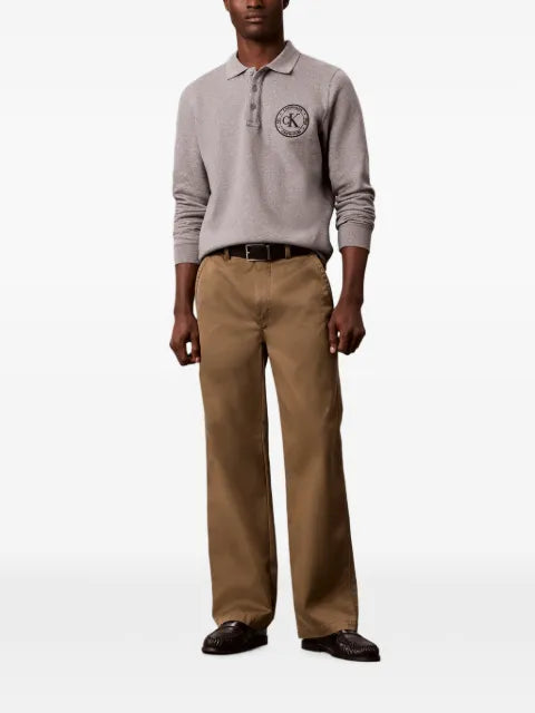 Calvin Klein embroidered-logo polo sweatshirt