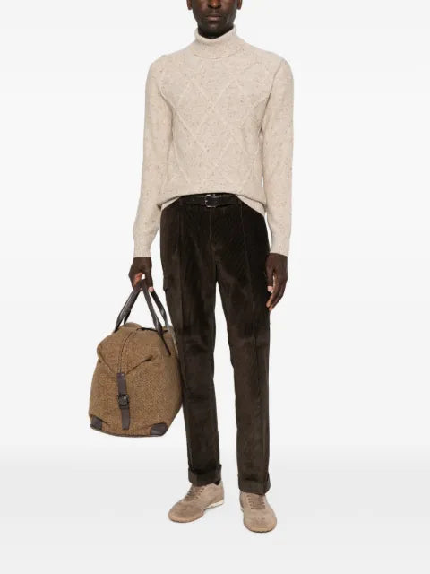 Gran Sasso diamond-knit roll-neck sweater