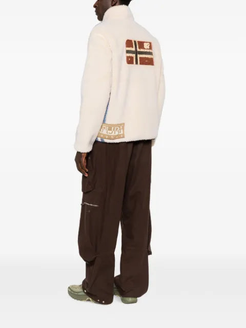 Napapijri logo-patch fleece jacket