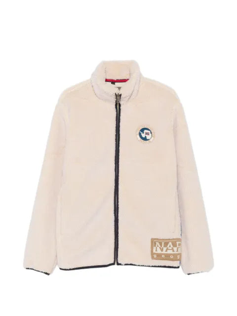 Napapijri logo-patch fleece jacket