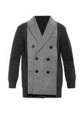 sacai double-breasted panel cardigan