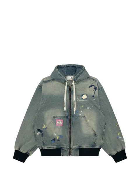 AAPE BY *A BATHING APE® hooded denim jacket
