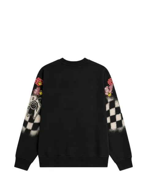 BARROW graphic-print checkered sweatshirt